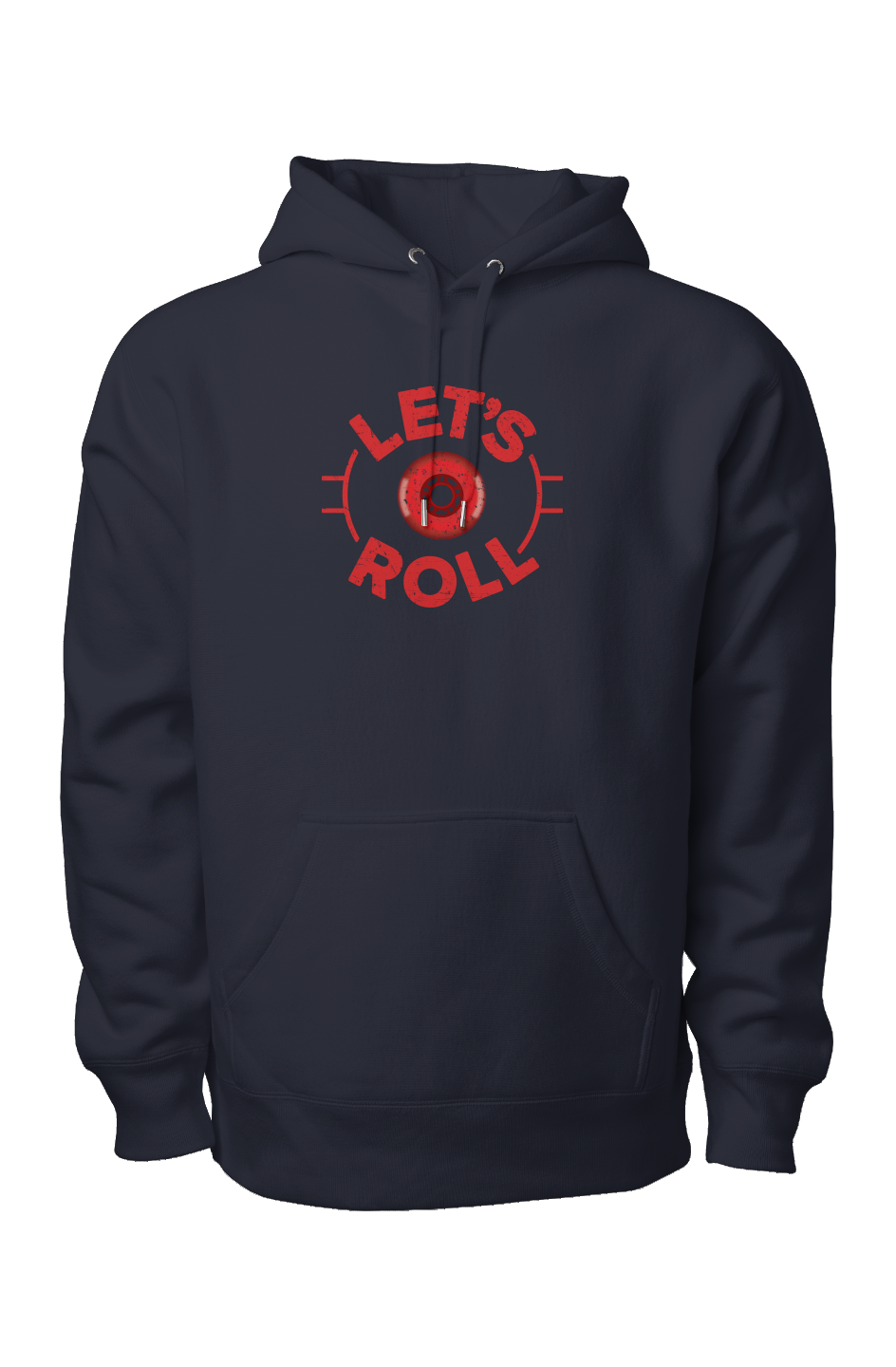 Let's Roll Circle Legend Heavyweight Hoodie Navy Blue | Barn Garb Hockey Threads