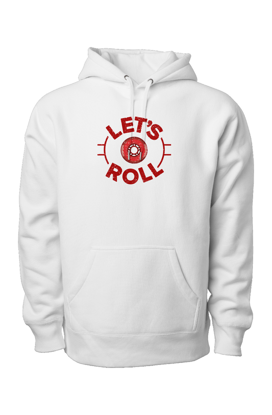 Let's Roll Circle Legend Heavyweight Hoodie White | Barn Garb Hockey Threads