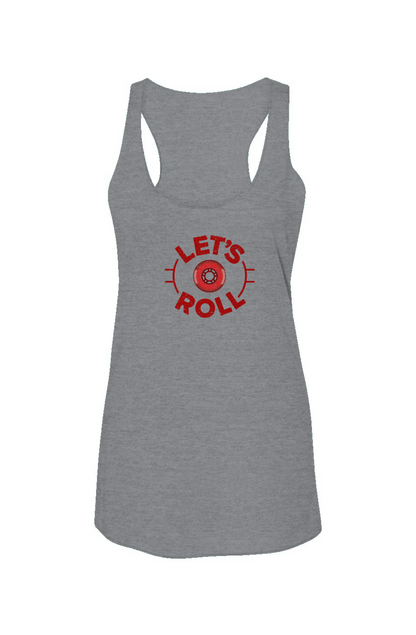 Let's Roll Circle Racerback Barn Tank Grey | Barn Garb Hockey Threads
