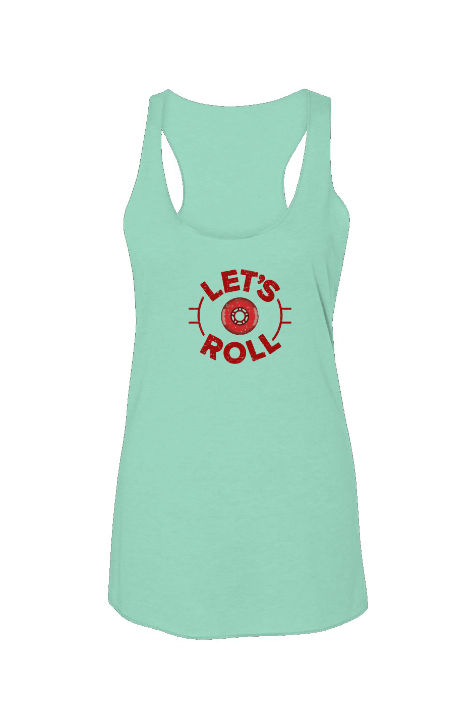 Let's Roll Circle Racerback Barn Tank Mint | Barn Garb Hockey Threads