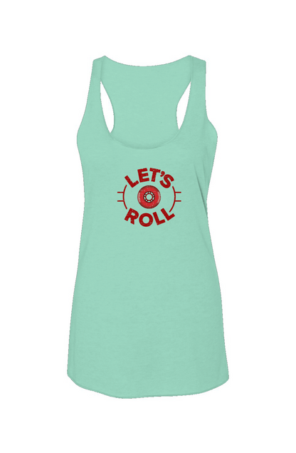 Let's Roll Circle Racerback Barn Tank Mint | Barn Garb Hockey Threads