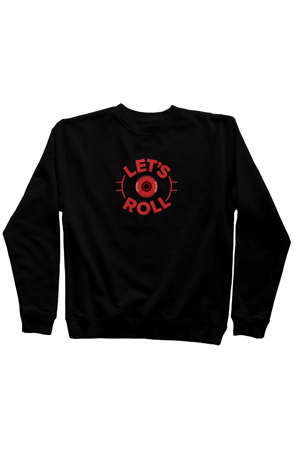 Let's Roll Circle Rinkside Crewneck Sweatshirt Black | Barn Garb Hockey Threads