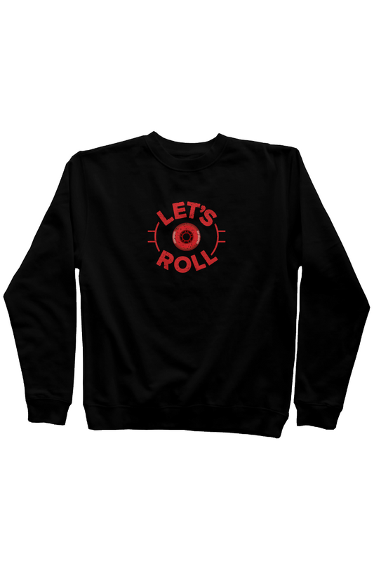 Let's Roll Circle Rinkside Crewneck Sweatshirt Black | Barn Garb Hockey Threads