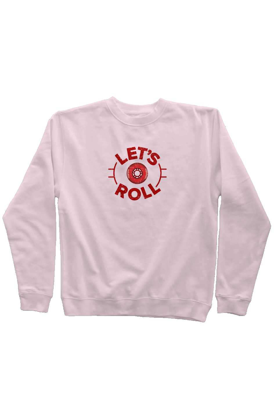 Let's Roll Circle Rinkside Crewneck Sweatshirt Pink | Barn Garb Hockey Threads