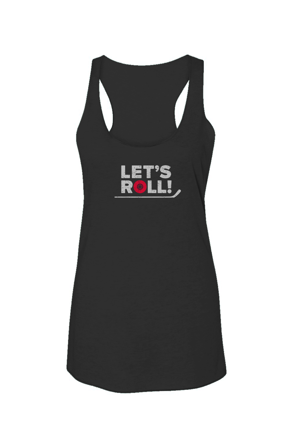 Let's Roll Racerback Barn Tank Charcoal | Barn Garb Hockey Threads
