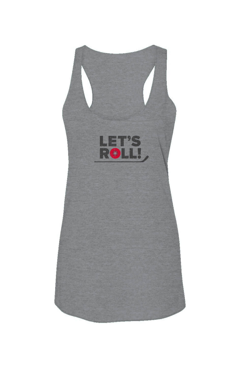 Let's Roll Racerback Barn Tank Grey | Barn Garb Hockey Threads
