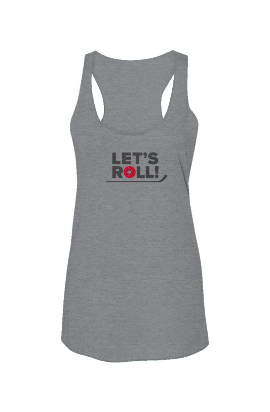Let's Roll Racerback Barn Tank Grey | Barn Garb Hockey Threads