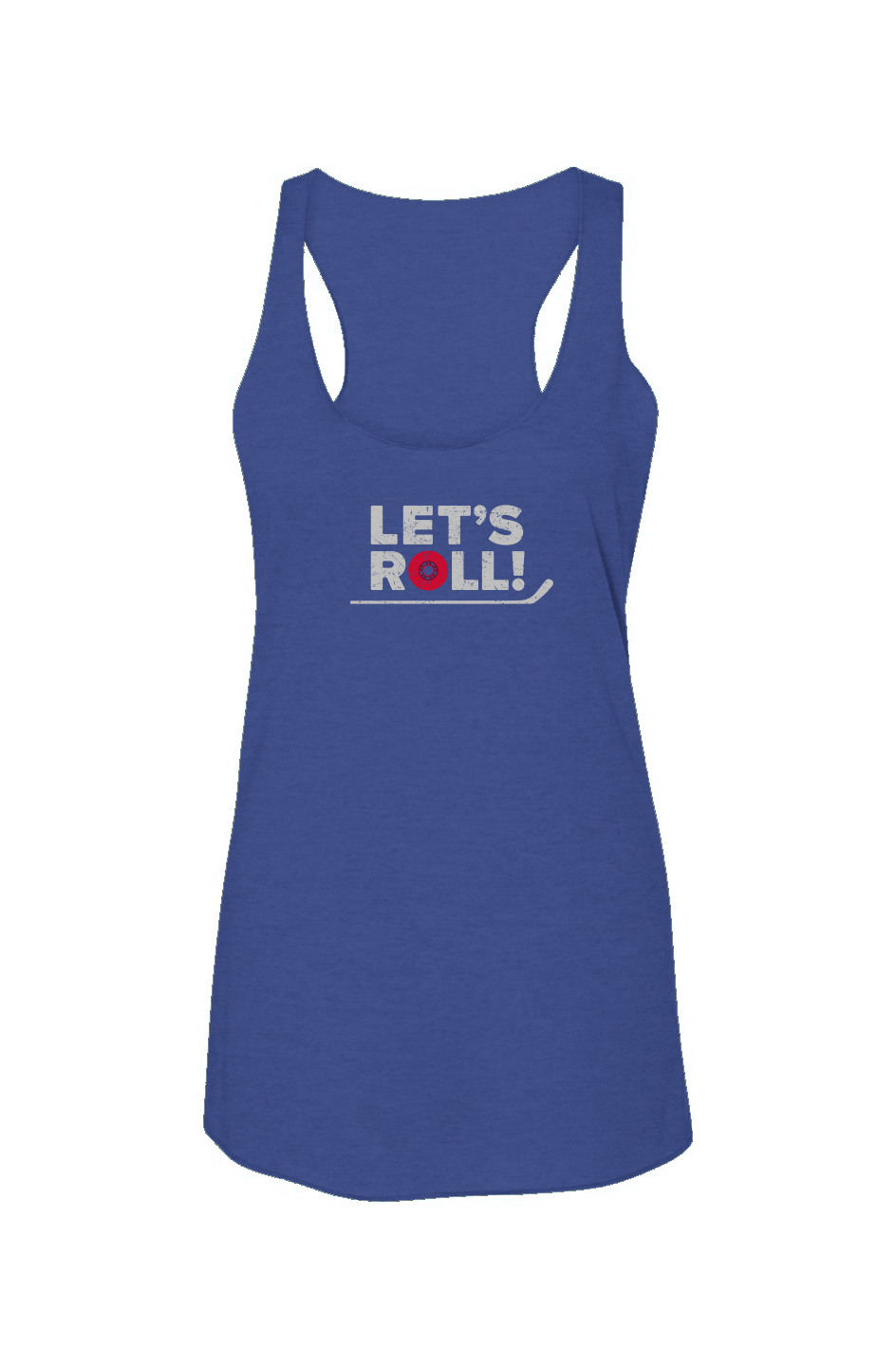 Let's Roll Racerback Barn Tank Royal Blue | Barn Garb Hockey Threads