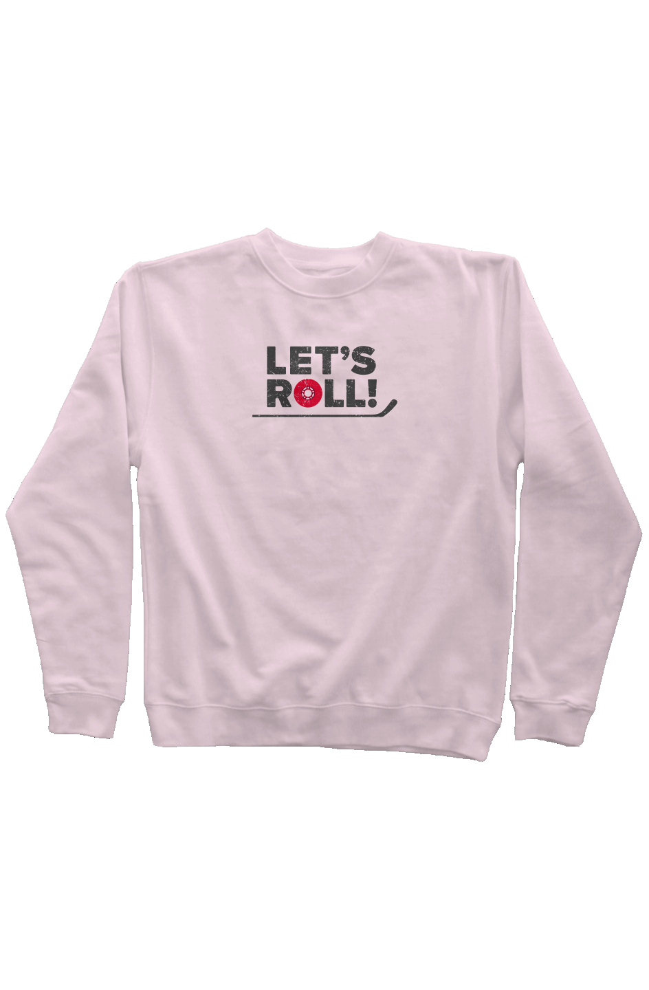 Let's Roll Rinkside Crewneck Sweatshirt Pink | Barn Garb Hockey Threads