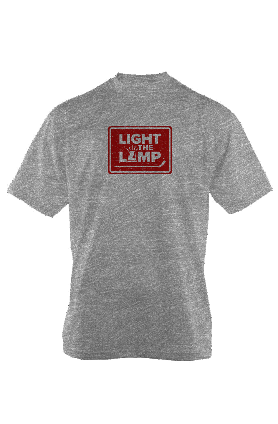 Light the Lamp Badge 90s Throwback Tee Grey | Barn Garb Hockey Threads