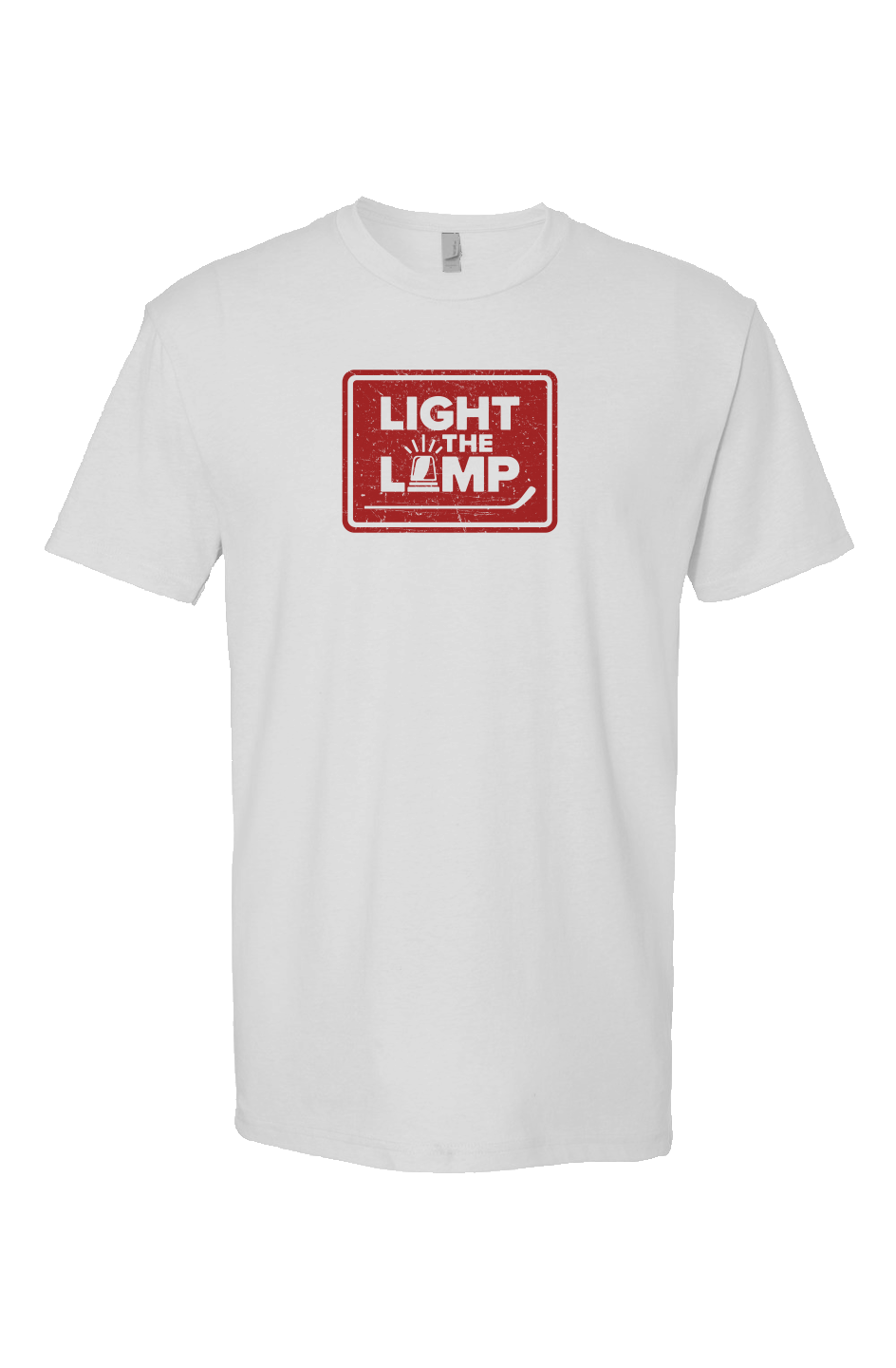 Light the Lamp Badge Breakaway Performance Tee White | Barn Garb Hockey Threads