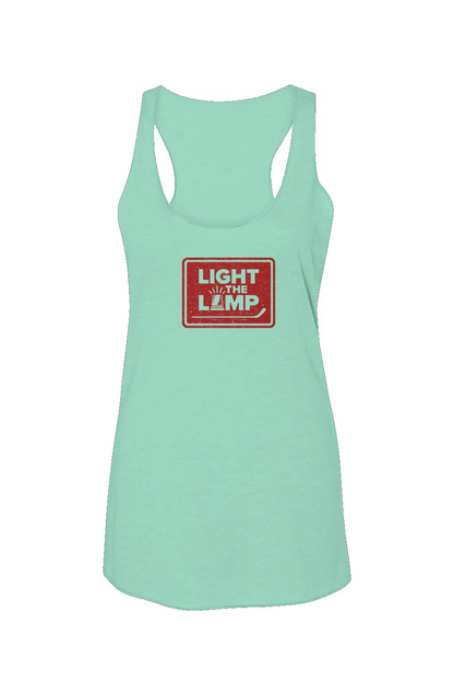 Light the Lamp Badge Racerback Barn Tank Mint | Barn Garb Hockey Threads