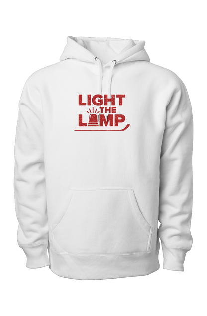Light the Lamp Legend Heavyweight Hoodie White | Barn Garb Hockey Threads