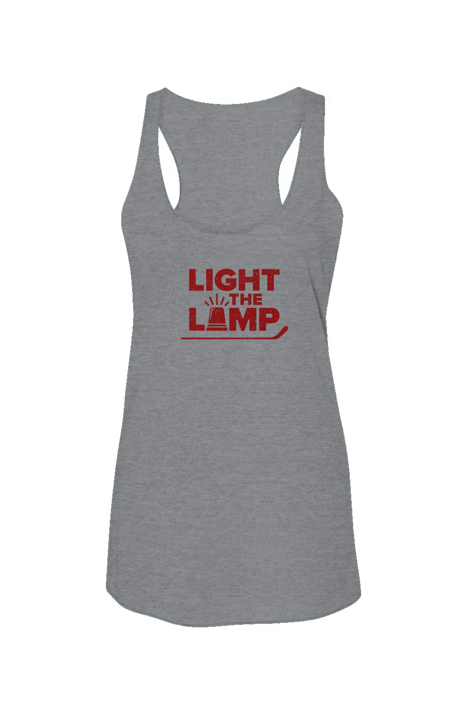 Light the Lamp Racerback Barn Tank Grey | Barn Garb Hockey Threads