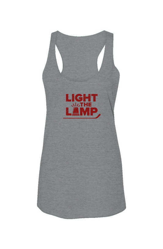 Light the Lamp Racerback Barn Tank Grey | Barn Garb Hockey Threads