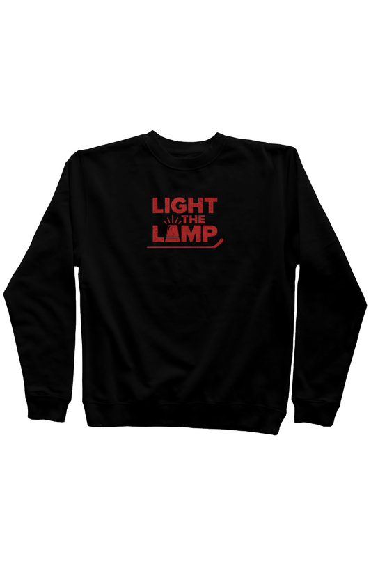 Light the Lamp Rinkside Crewneck Sweatshirt Black | Barn Garb Hockey Threads