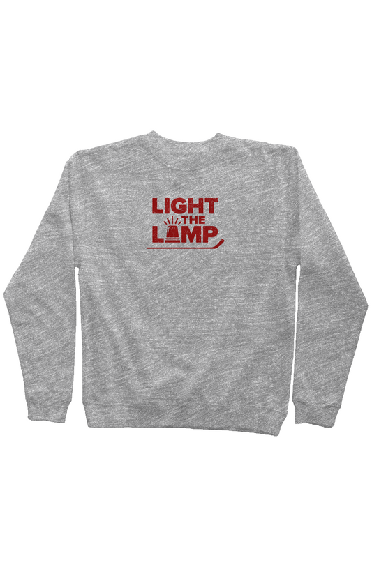 Light the Lamp Rinkside Crewneck Sweatshirt Grey Barn Garb Hockey Threads