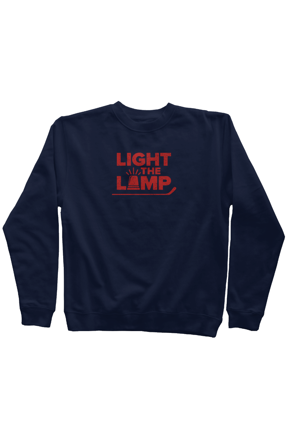 Light the Lamp Rinkside Crewneck Sweatshirt Navy Blue | Barn Garb Hockey Threads