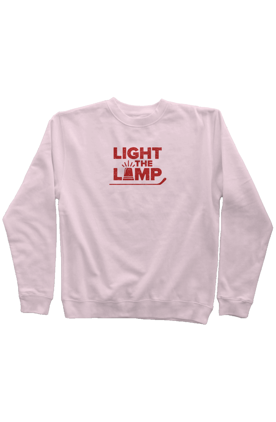 Light the Lamp Rinkside Crewneck Sweatshirt Pink | Barn Garb Hockey Threads