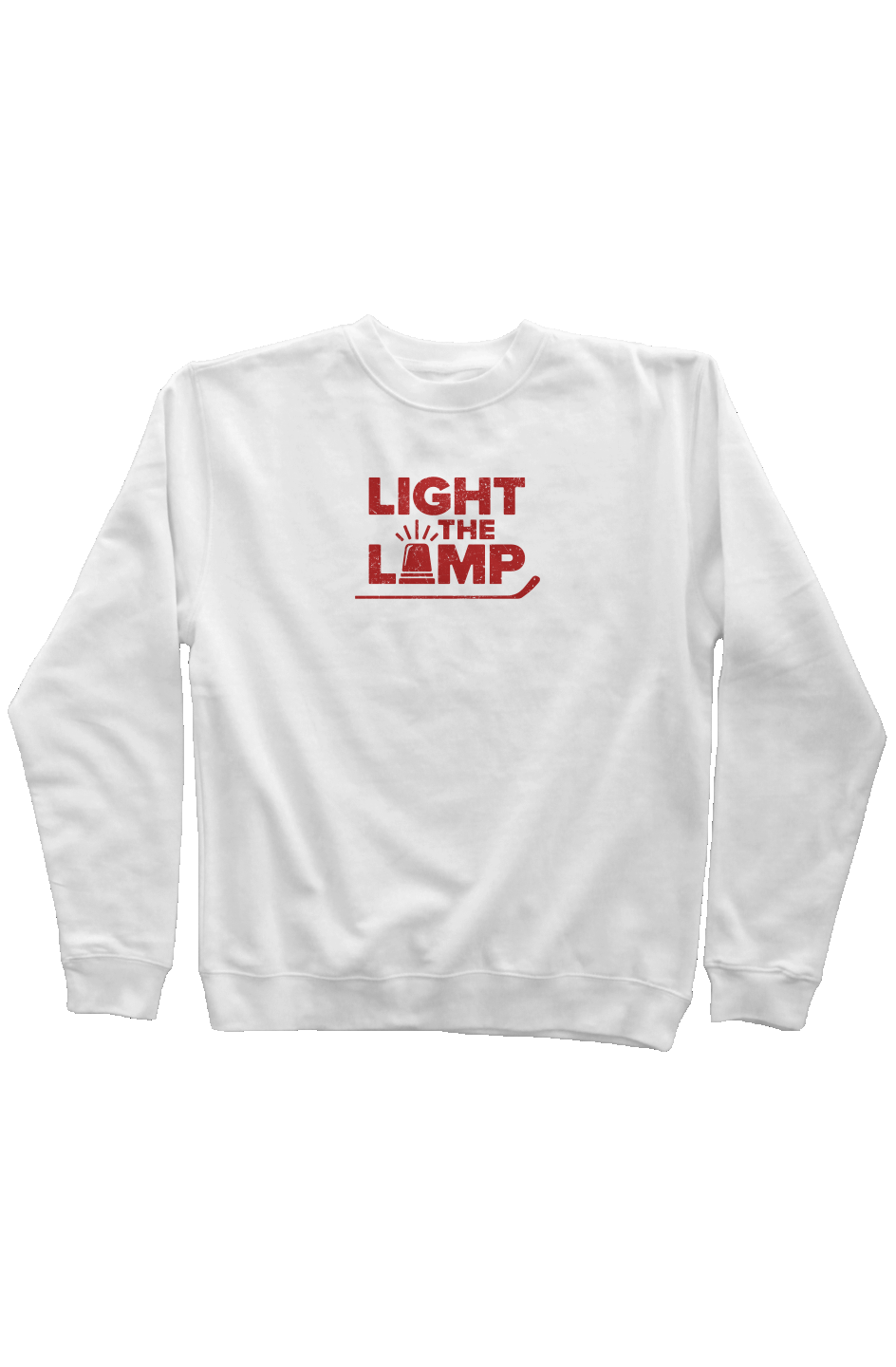 Light the Lamp Rinkside Crewneck Sweatshirt White | Barn Garb Hockey Threads