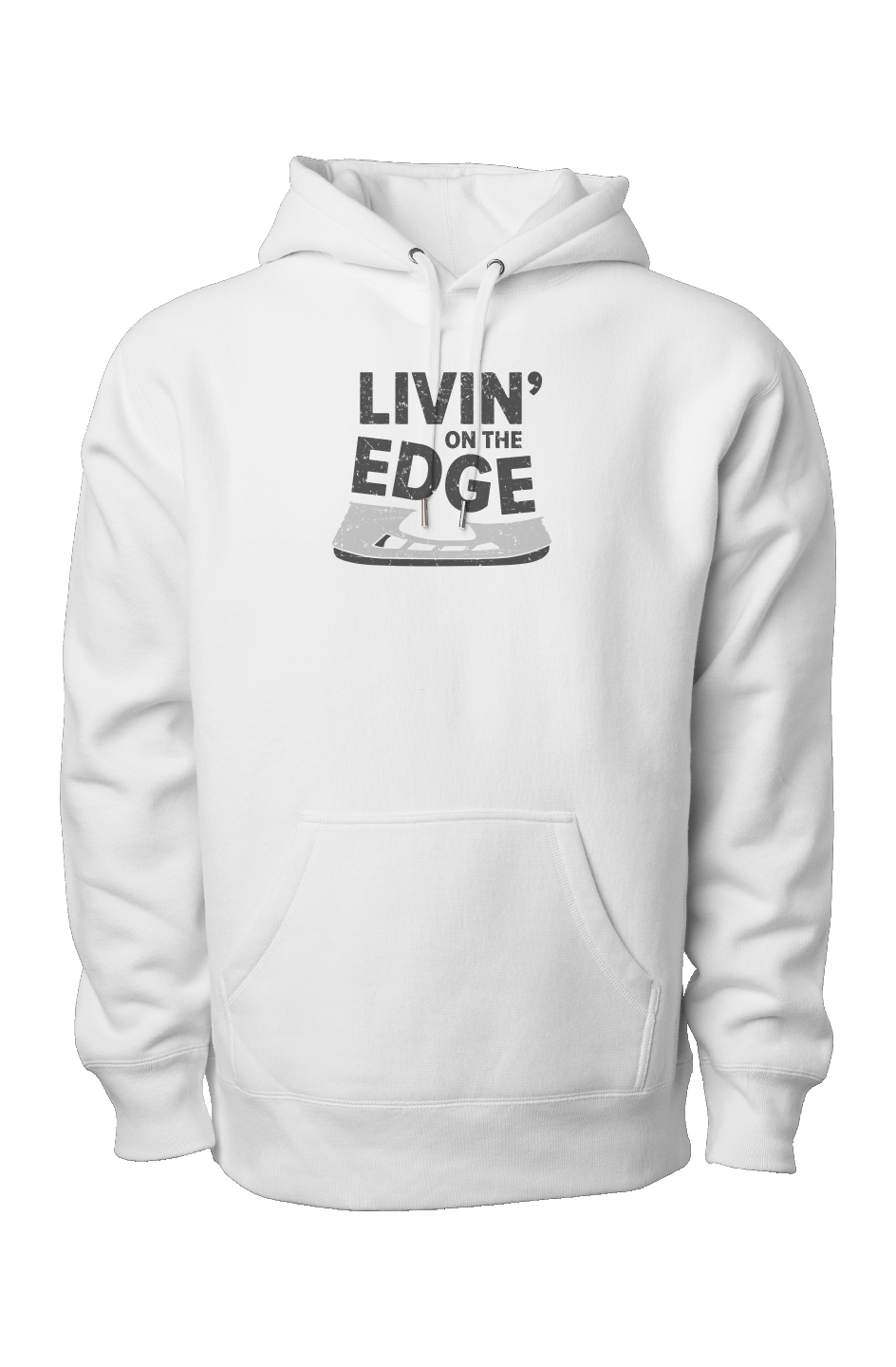 Livin' on the Edge Legend Heavyweight Hoodie White | Barn Garb Hockey Threads