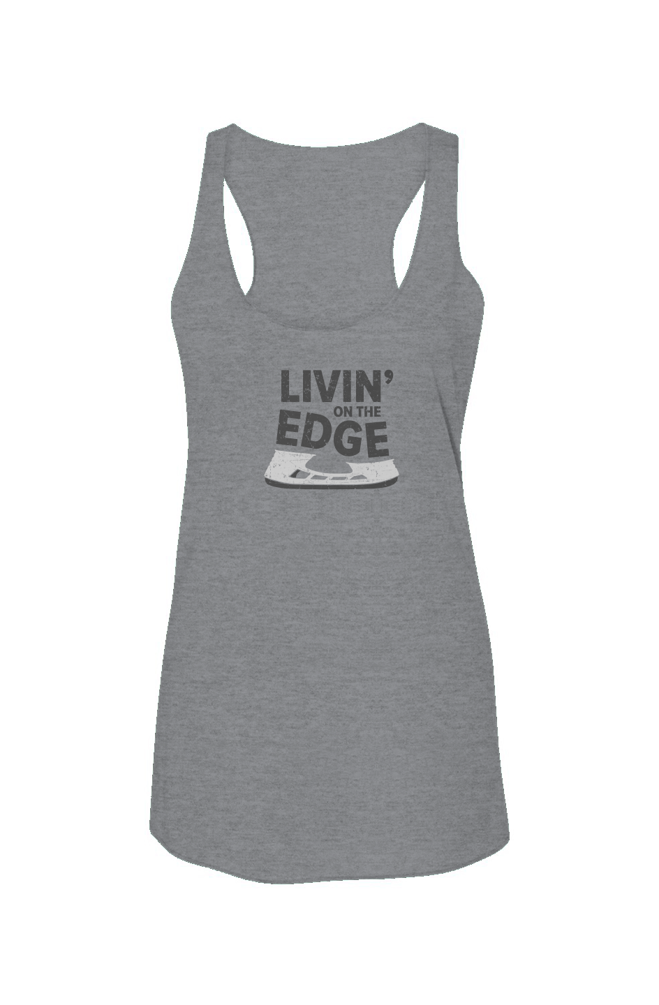 Livin' on the Edge Racerback Barn Tank Grey | Barn Garb Hockey Threads