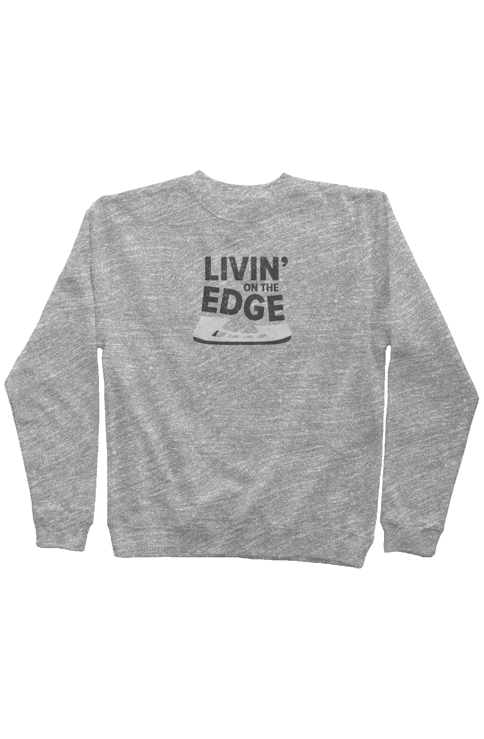 Livin' on the Edge Rinkside Crewneck Sweatshirt Grey | Barn Garb Hockey Threads