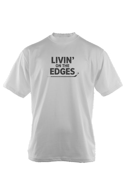Livin' on the Edges 90s Throwback Tee White | Barn Garb Hockey Threads