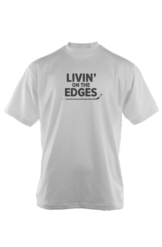 Livin' on the Edges 90s Throwback Tee White | Barn Garb Hockey Threads