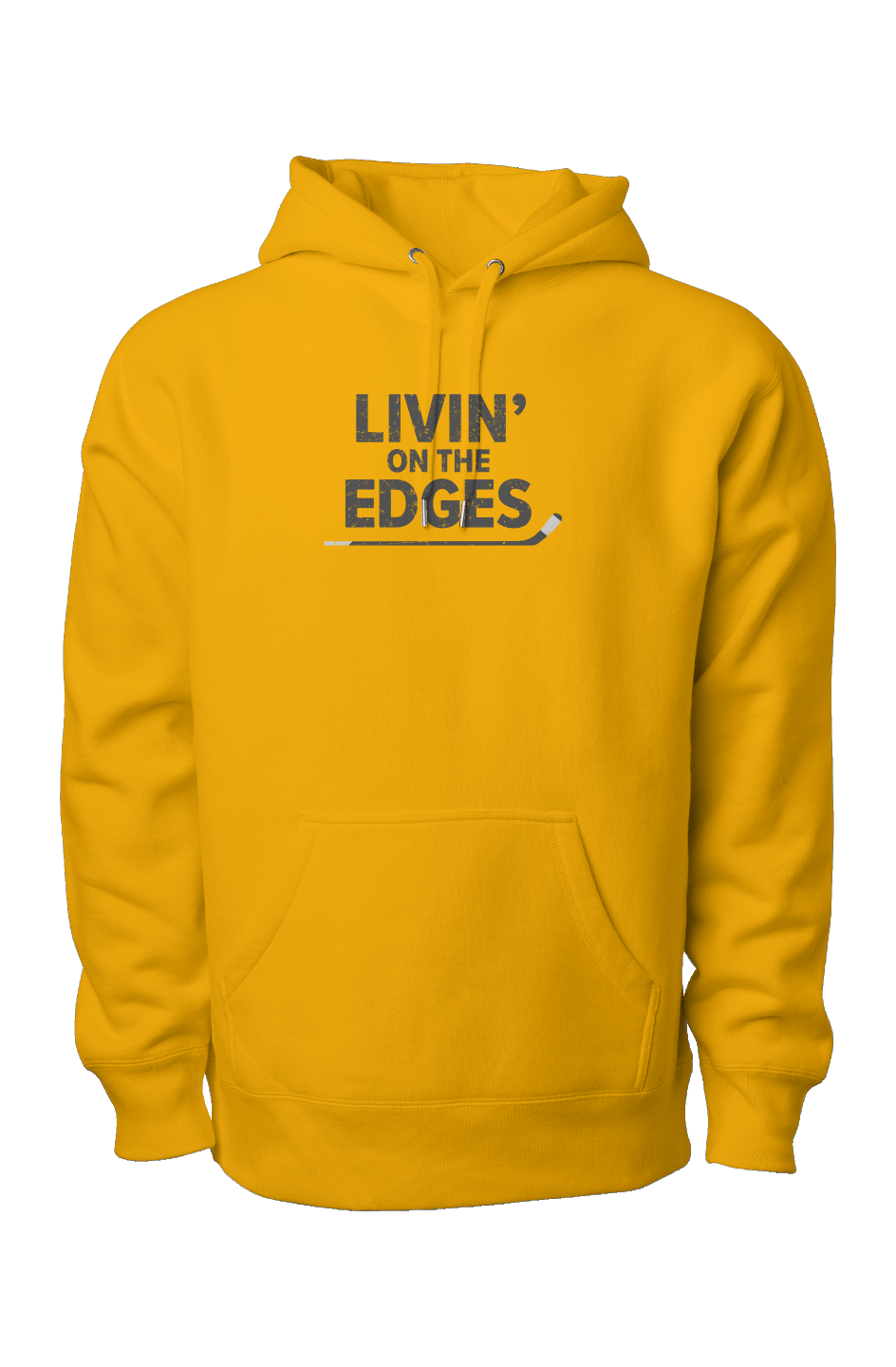 Livin' on the Edges Legend Heavyweight Hoodie Gold | Barn Garb Hockey Threads