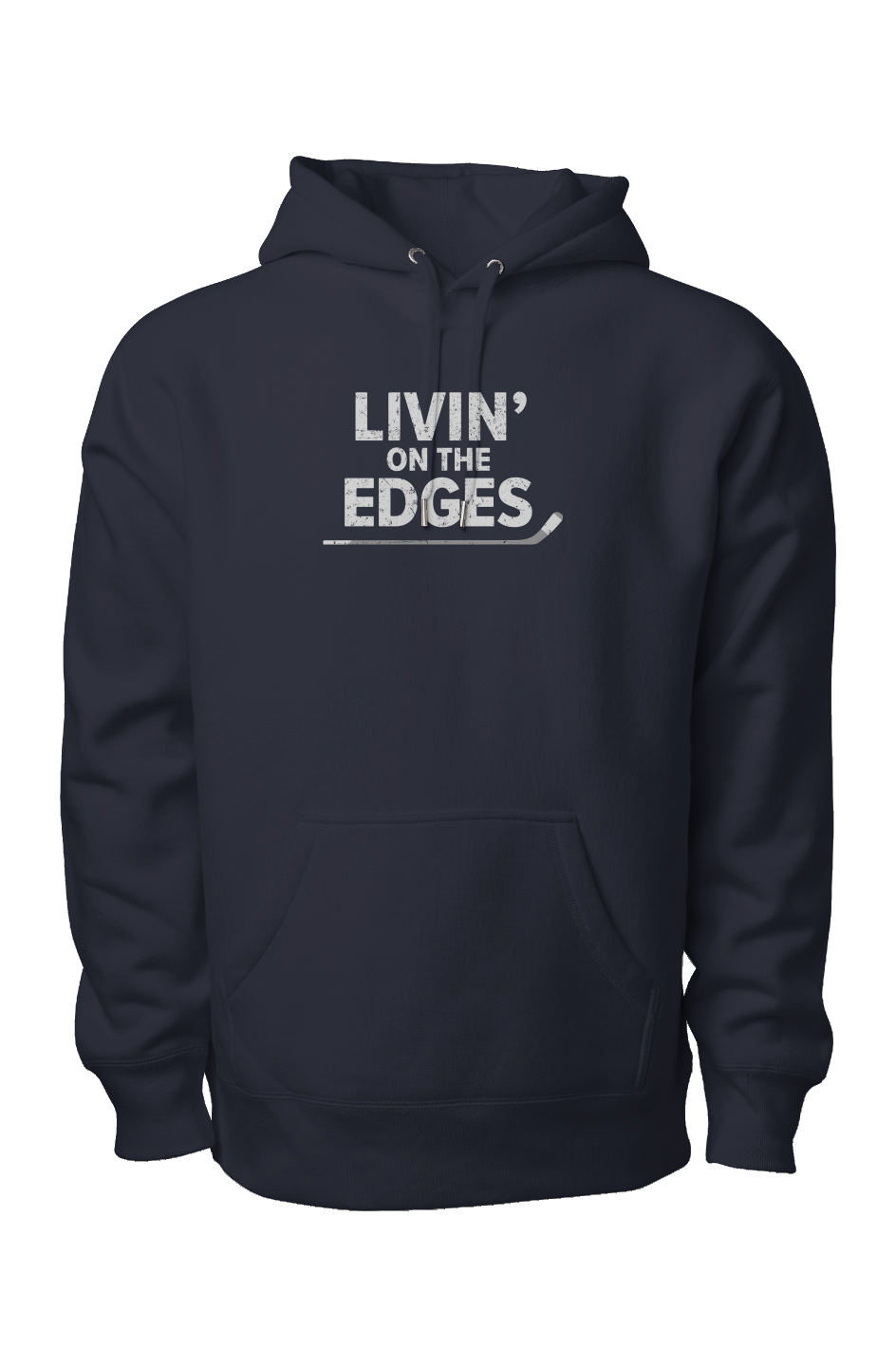Livin' on the Edges Legend Heavyweight Hoodie Navy Blue | Barn Garb Hockey Threads