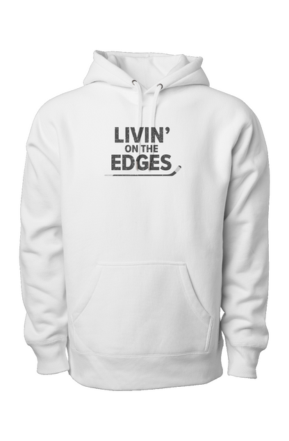 Livin' on the Edges Legend Heavyweight Hoodie White | Barn Garb Hockey Threads