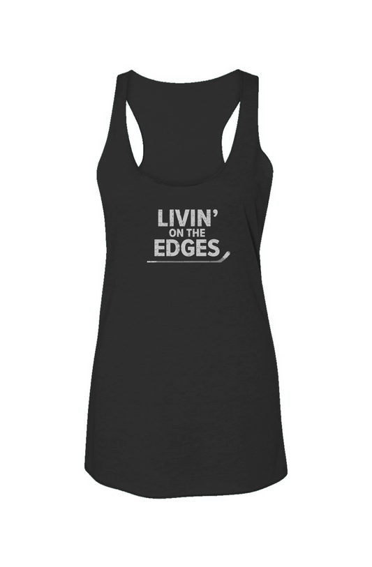 Livin' on the Edges Racerback Barn Tank Black | Barn Garb Hockey Threads