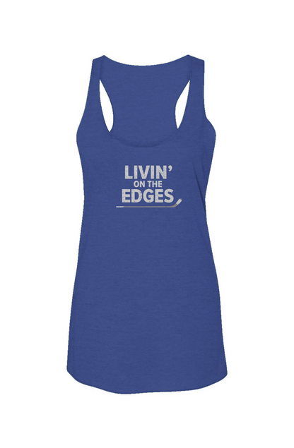 Livin' on the Edges Racerback Barn Tank Royal Blue | Barn Garb Hockey Threads