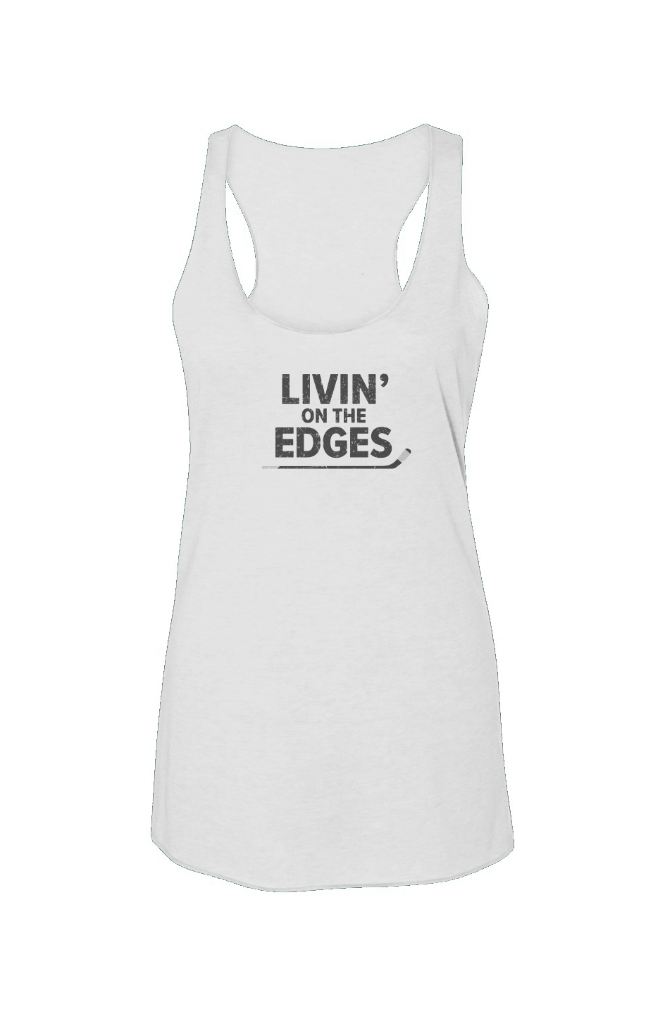 Livin' on the Edges Racerback Barn Tank White | Barn Garb Hockey Threads