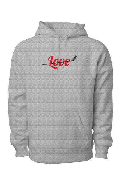 Love Stick Legend Heavyweight Hoodie Grey | Barn Garb Hockey Threads