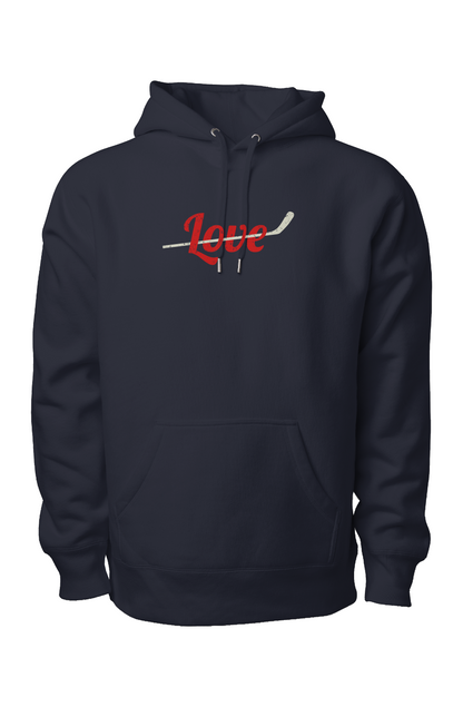 Love Stick Legend Heavyweight Hoodie Navy Blue | Barn Garb Hockey Threads