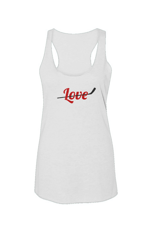 Love Stick Racerback Barn Tank White | Barn Garb Hockey Threads
