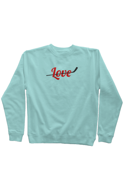 Love Stick Rinkside Crewneck Sweatshirt Mint | Barn Garb Hockey Threads