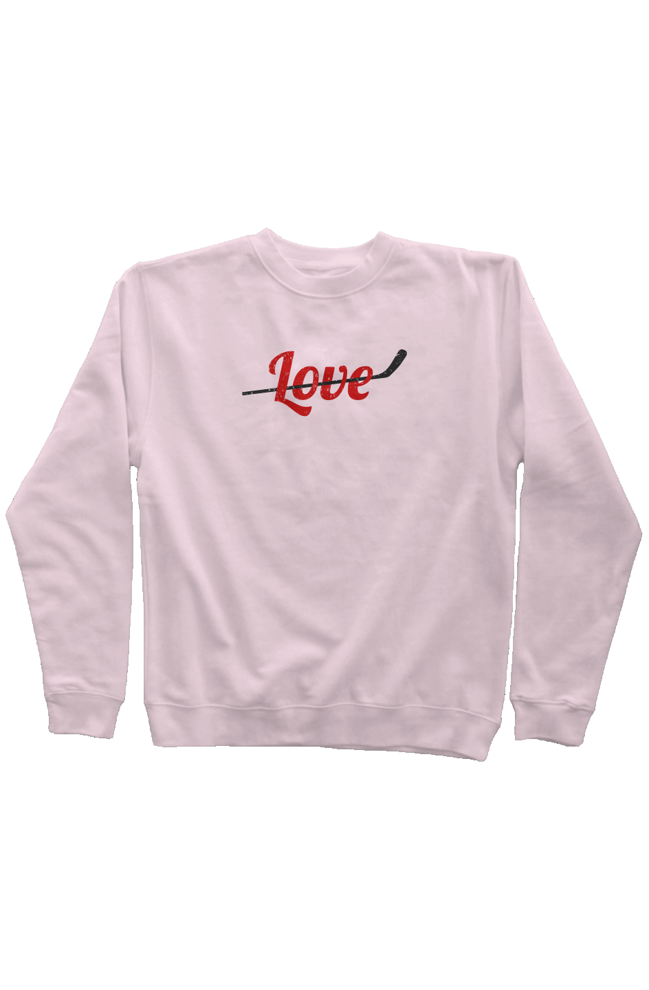 Love Stick Rinkside Crewneck Sweatshirt Pink | Barn Garb Hockey Threads