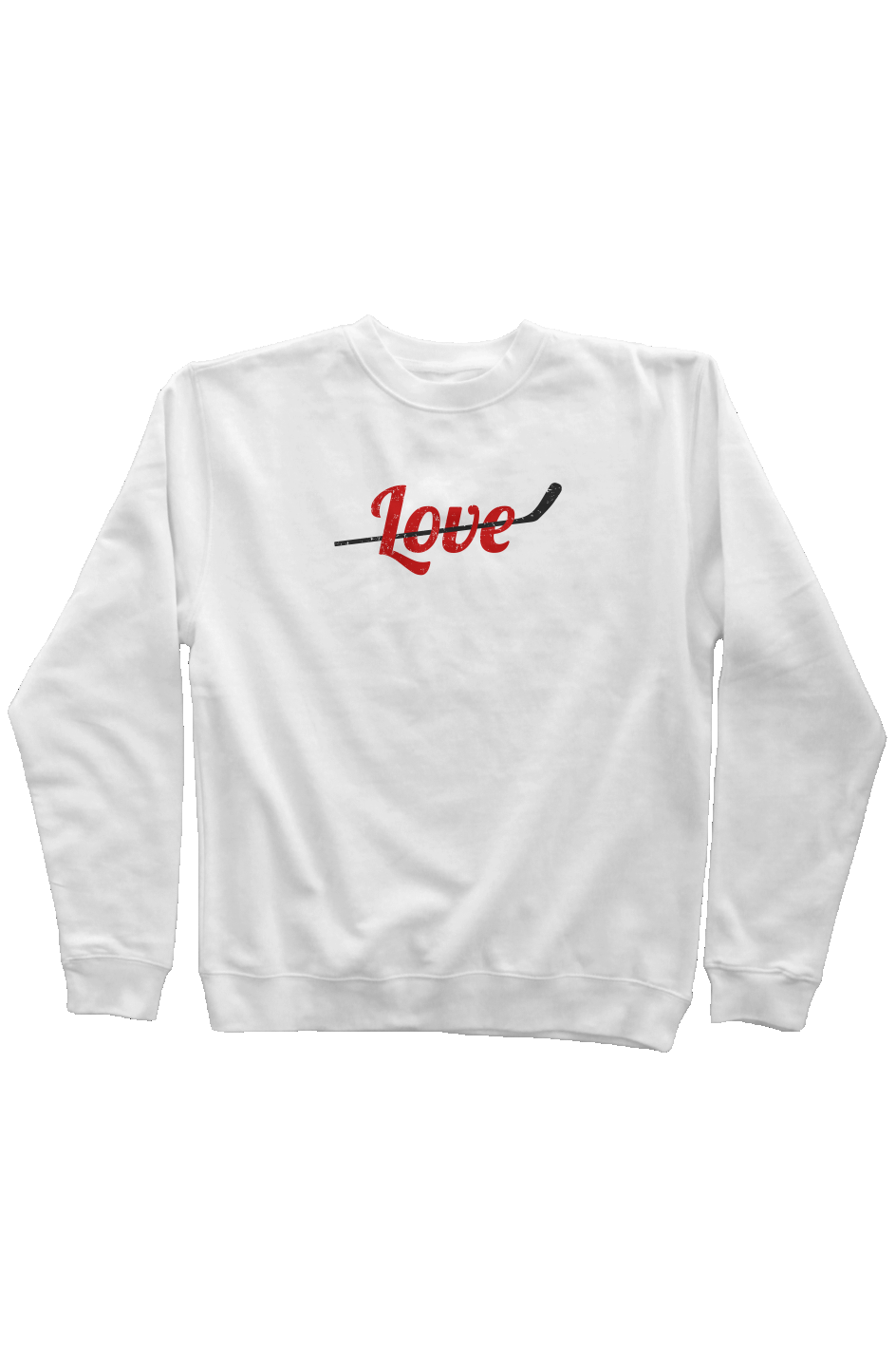 Love Stick Rinkside Crewneck Sweatshirt White | Barn Garb Hockey Threads