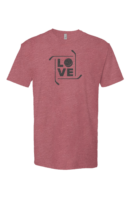 Love the Game Breakaway Performance Tee Heather Mauve | Barn Garb Hockey Threads