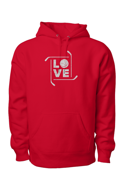 Love the Game Legend Heavyweight Hoodie Red | Barn Garb Hockey Threads