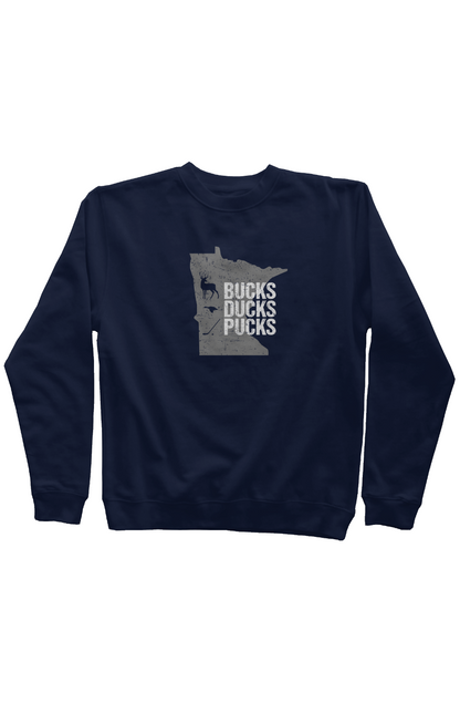 Minnesota Hunting Rinkside Crewneck Sweatshirt Navy Blue | Barn Garb Hockey Threads