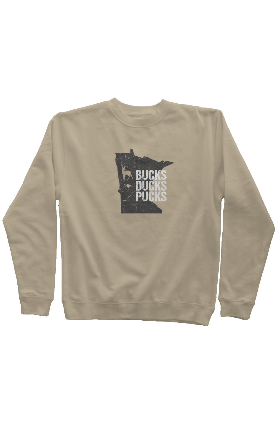Minnesota Hunting Rinkside Crewneck Sweatshirt Sand | Barn Garb Hockey Threads