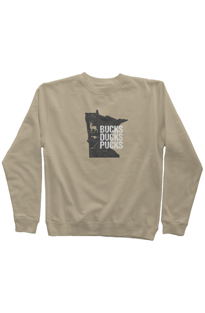 Minnesota Hunting Rinkside Crewneck Sweatshirt Sand | Barn Garb Hockey Threads