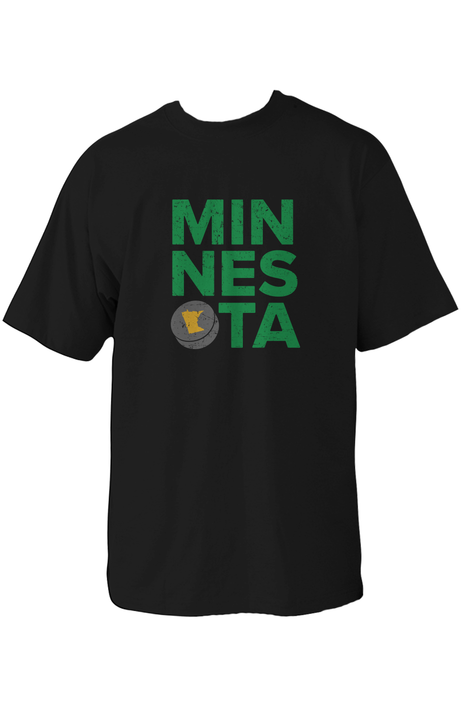 Minnesota Puck 90s Throwback Tee Black | Barn Garb Hockey Threads