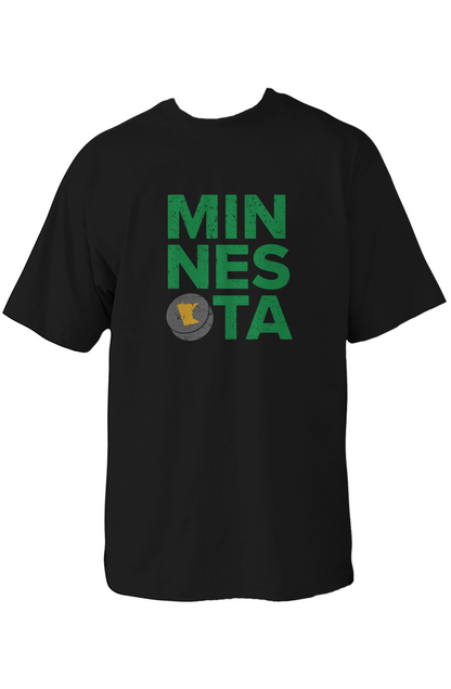 Minnesota Puck 90s Throwback Tee Black | Barn Garb Hockey Threads