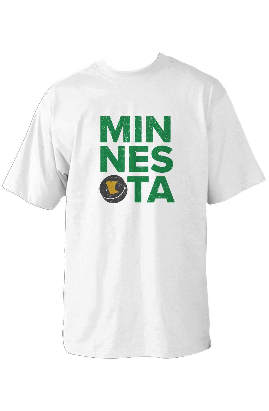 Minnesota Puck 90s Throwback Tee White | Barn Garb Hockey Threads