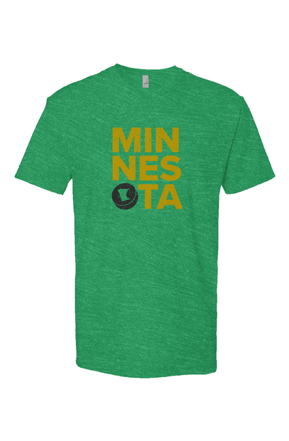 Minnesota Puck Breakaway Performance Tee Green | Barn Garb Hockey Threads